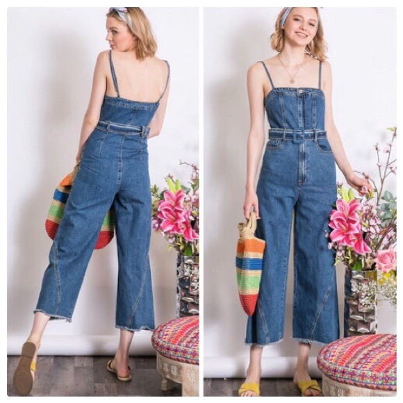 Jenna Indigo Denim Jumpsuit - Picture 3 of 7